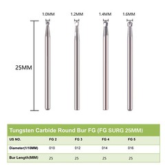 Dental Surgical Round Tungsten Carbide Bur 19mm/25mm For High Speed Handpiece XL