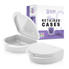 2PK Retainer Case, Denture Storage Box, Mouthguard Container,Dental Aligner Case