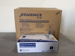 Advance IF35 Exam Powder Free Blue Nitrile Gloves, Size Large, Case of 10 Boxes