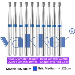 10Burs/pk Dental FG Diamond Burs High Speed Burs Inverted/ Double Inverted Cone