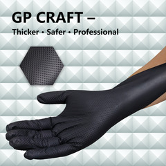 1000 Case 8Mil Black Nitrile Gloves Diamond Grip Mechanic Heavy Duty Size L