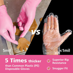 Disposable Gloves for Women, Pink Vinyl Gloves Disposable Latex Free for Cook…