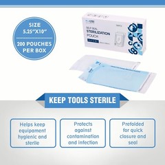 2000(10 Boxes) 5.25″x10″ Dental Sterilization Pouches Sterilizer Autoclave Bags