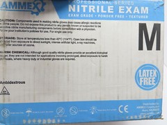 Ammex APFN46100 Exam Blue Nitrile Gloves Sz Large (Case of 1000) 10 boxes of 100
