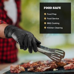 First Glove Black Industrial Disposable Nitrile Gloves 6 Mil Latex & Powder Free