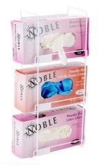 3-Tier Glove Box Holder White Wire Wall-Mount Saves Counter Space