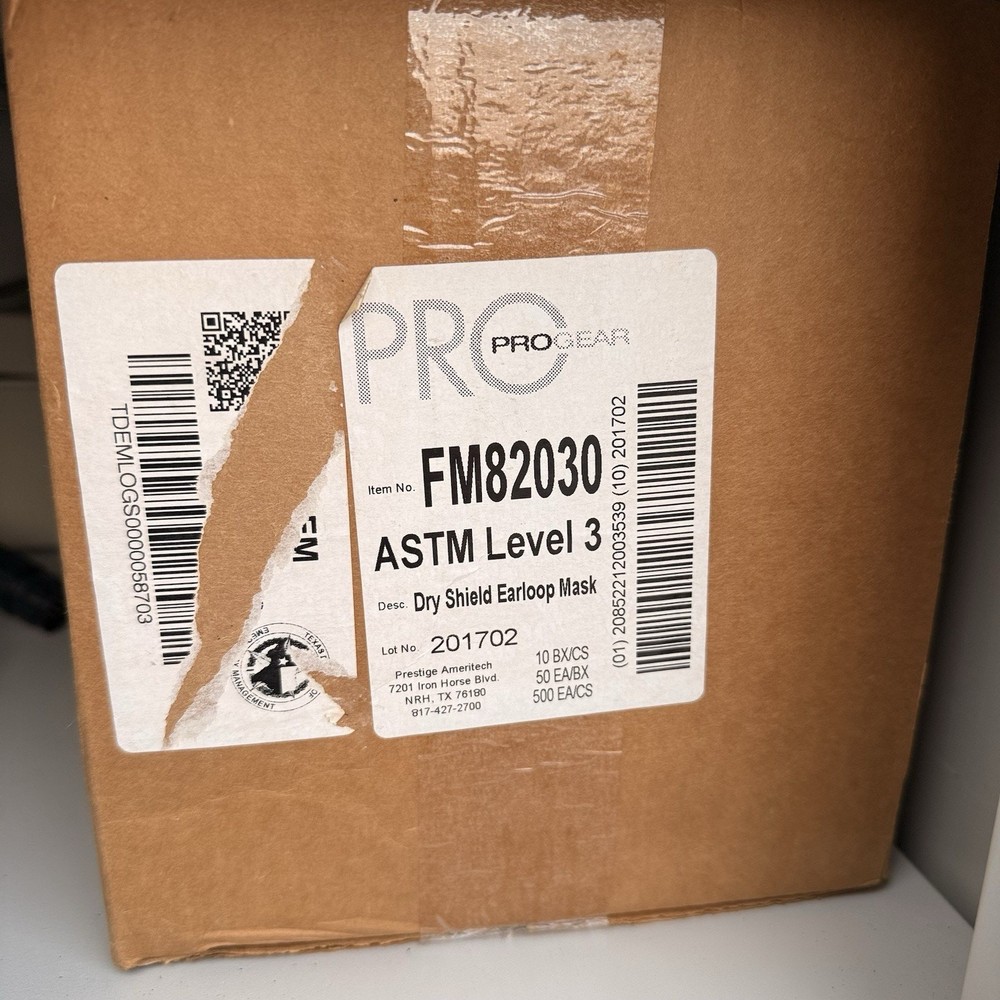 ProGear FM82030 ASTM Level 3 Dry Shield Earloop Mask, 500 Mask