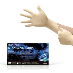 100 Ansell MF-300-M Microflex Medium Exam Gloves, 6.3 Mil, Natural Rubber Latex