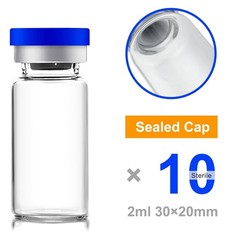 Glass Vials 2ml 10 Pack Sealed Reusable Sterile Laboratory Vials