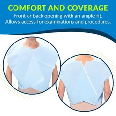 Choice Capes, Blue (Pack of 100) – Tissue/Poly/Tissue – Short-Sleeve, Open-Back