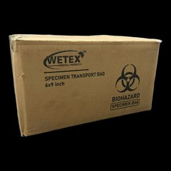 BIOHAZARD BAGS – 1000/Case – 6×9 ECONO-ZIP SPECIMEN TRANSPORT – CLEAR