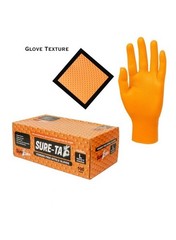 SureCare® MEDIUM 8 Mil Diamond Textured Orange Nitrile Sure-Tac Gloves (500)