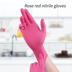 Fuchsia Nitrile Disposable Gloves 20 100PCS 3-mil Powder Latex Free Household