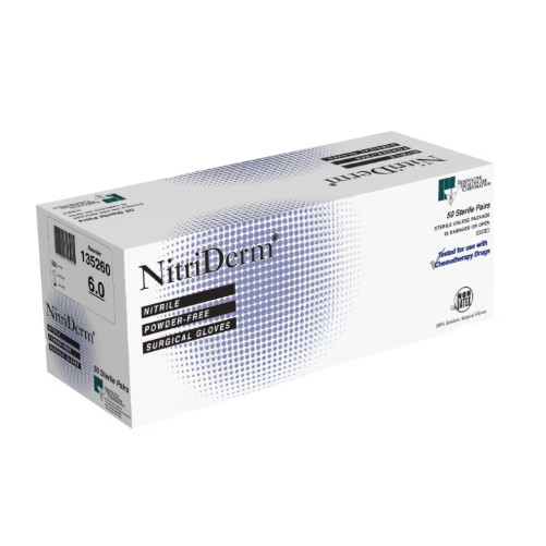 Sterile Surgical Gloves Size 6.5 — NitriDerm Nitrile Series 135265 (50 Pr/Box)