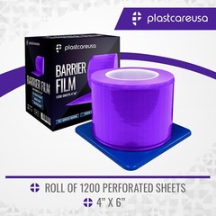 Purple Barrier Film, Plastic Sheeting Dental Tattoo Adhesive 1200 4″ x 6″ Sheets
