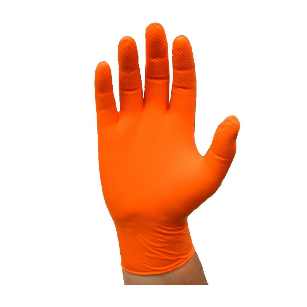 Ambi-dex® Max 7 2940 Disposable Nitrile Gloves Powder Free Textured 7 mil Orange