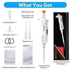 8pc 0.1μl-10ml Micropipette Adjustable Volume Manual Single Channel Pipettor Set