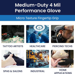 Adenna Night Angel Nitrile Gloves, 4 Mil Powder Free, Latex-Free, Textured Grip