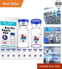 Pack of 10 Sterile 3ml Glass Vials with Injection Port – Ideal for Labs