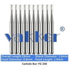 10-100pcs Dental Carbide Burs FG 330 Friction Grip Bits for High Speed Handpiece