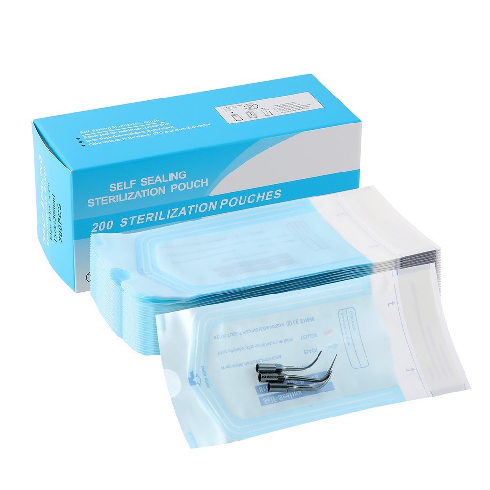 200pcs Dental Self Sterilization Pouches Autoclave Sterilizer Bags/Divided Trays