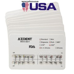 AZDENT Dental Orthodontic Brackets Braces Standard Roth Slot.022 Hooks 345 FDA
