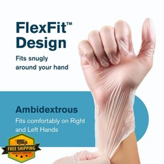 Ridex Vinyl Gloves Large 1000 Count Clear