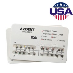 US AZDENT Dental Orthodontic Brackets Braces Standard Roth .022 Hooks 3-4-5