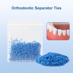 1000 Pcs Dental Separators Orthodontic Elastics Ties Teeth Gap Radio Opaque Blue