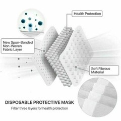10,50,100,200 Black Disposable Medical Face Mask 3 Layer C.E Approval FFP2