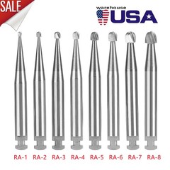5pcs Dental Round Carbide Bur for Slow Speed Latch Type RA 1# -RA 8#