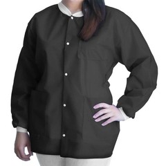 FitMe™ Lab Jacket, Black, Medium-Bag of 10