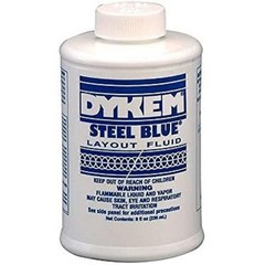 Blue Layout Fluid 8 oz Machinist Marking Dye with Brush for Metal Work