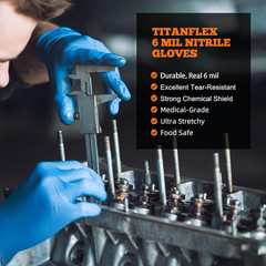 Nitrile Exam Gloves, Blue, 6-Mil, Heavy Duty Nitrile Gloves, Mechanic Disposable