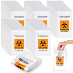 Teenyyou 500 Pcs Orange Biohazard Specimen Bags 6″ x 9″ Laboratory Sample Bag wi